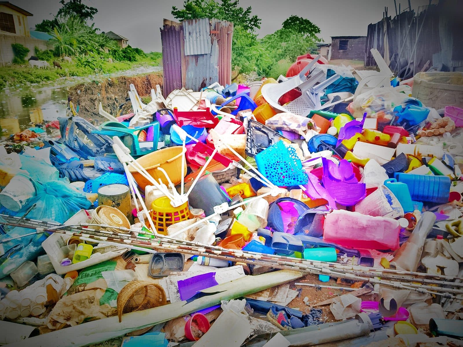 A pile of mixed plastic waste in Lagos
